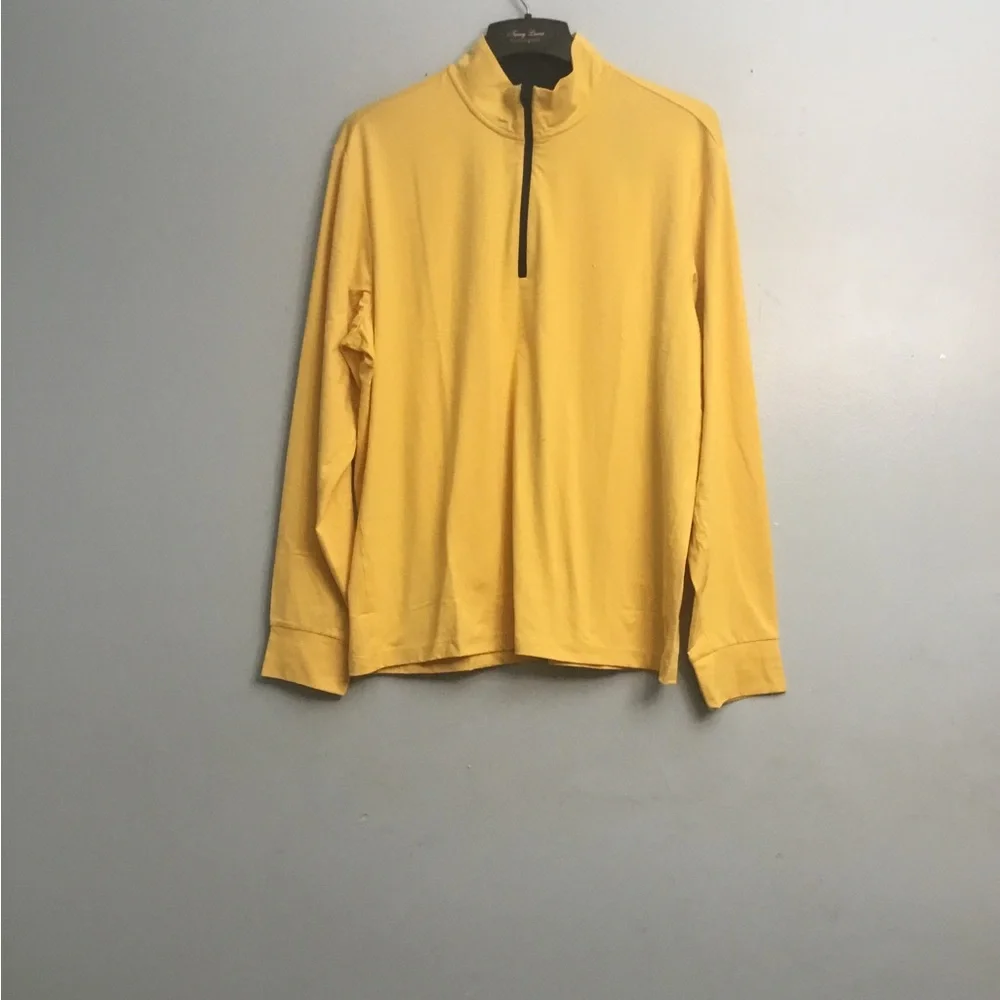 POLO RALPH LAUREN Yellow Zip Up Sweater with High Collar